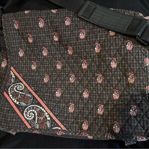 Vera Bradley Paisley Quilted Briefcase Bag - Brown and Red